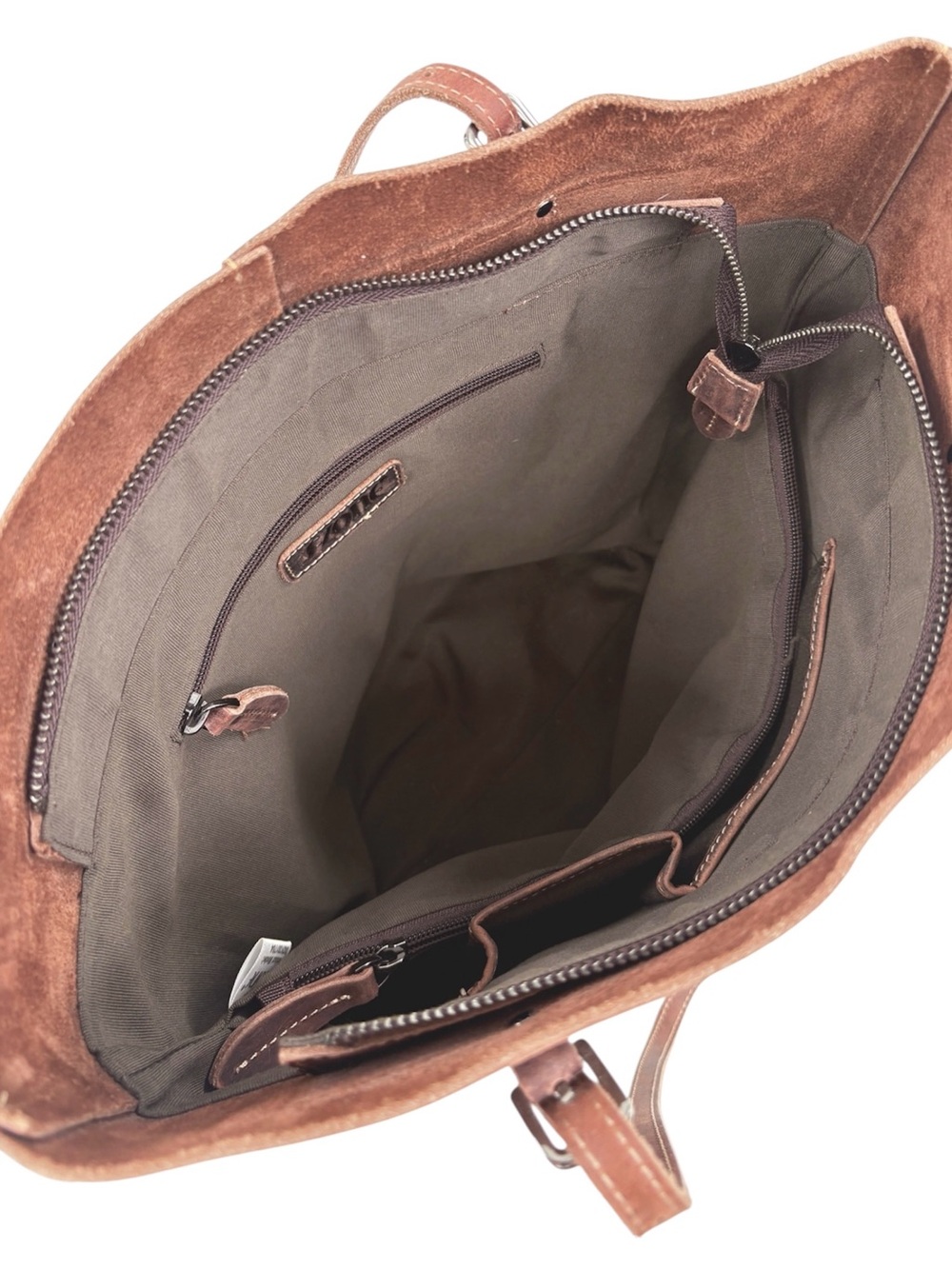 S-ZONE Brown Vintage Leather Work Tote Laptop Bag - Picture 12 of 16